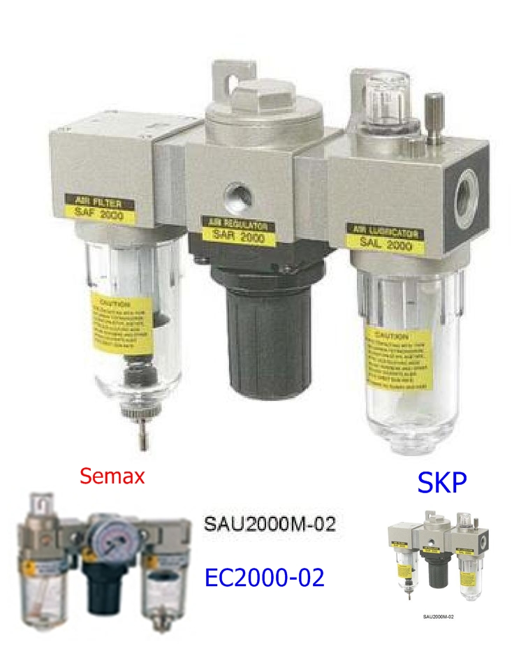 SAU200-02BG SKP Filter Regulator Lubricator 3 Unit Size 1/4" pressure 0-10 bar(kg/cm2) 150psi 